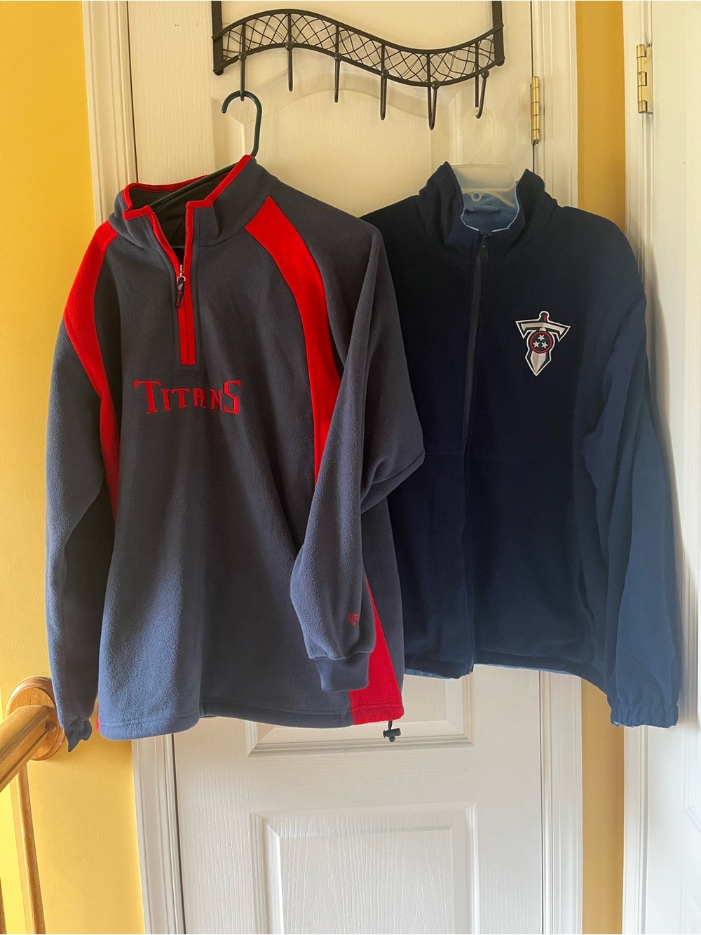 Titans Navy Quarter-Zip Fleece Pullover & Convertible (vest/ reversible) Jacket